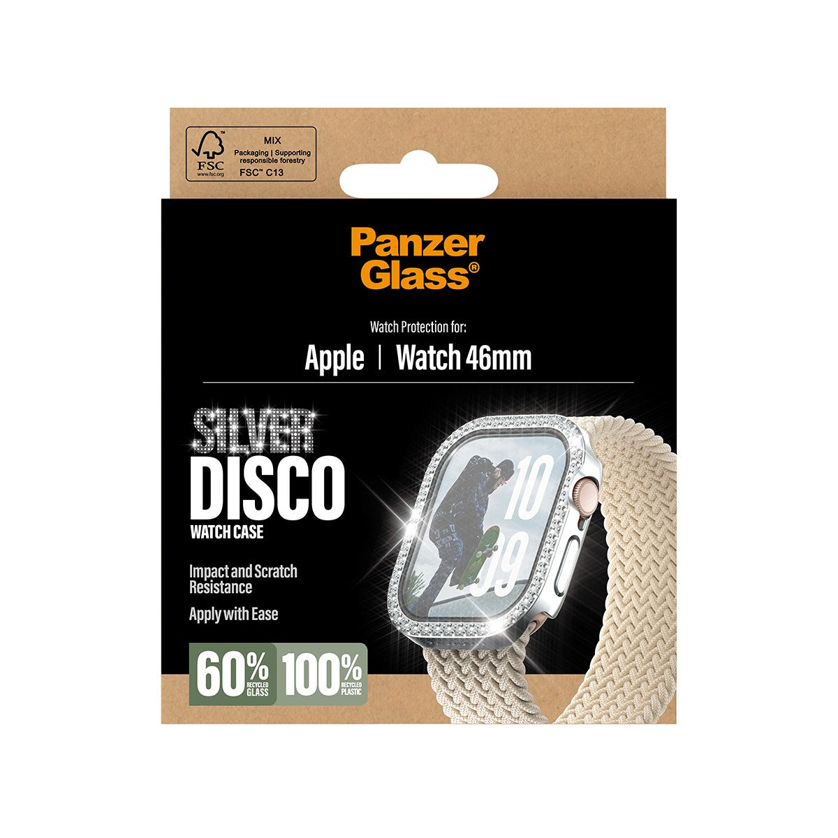 PanzerGlass® Screen Protector Fullbody Disco Silver Apple Watch 2025 | 46mm